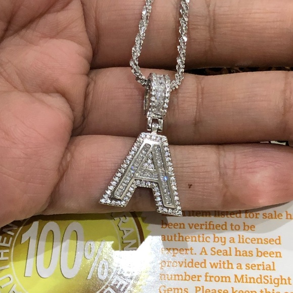 Custom Made Turkish Sparkle Chain w/CZ A Initial Pendant Christmas birthday Gift - Picture 7 of 7